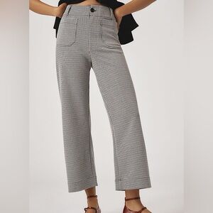 Maeve | The Colette Houndstooth Crop Wide-Leg Pants | Anthropology | size 31